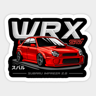 JDM car Subaru Impreza WRX STI RED Sticker